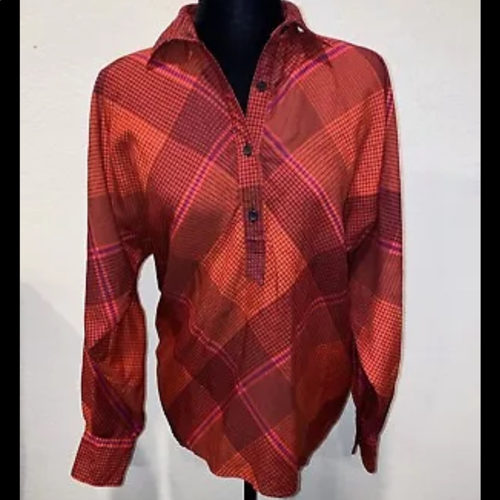 Vintage Ted Lapidus Plaid Blouse 38